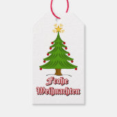 Frohe Weihnachten met boom Cadeaulabel (Voorkant)
