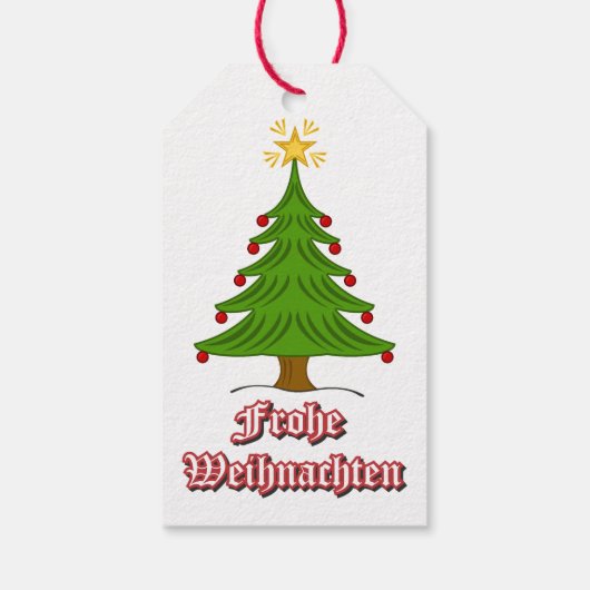 Frohe Weihnachten met boom Cadeaulabel (Achterkant)