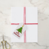 Frohe Weihnachten met boom Cadeaulabel (Met Touw)