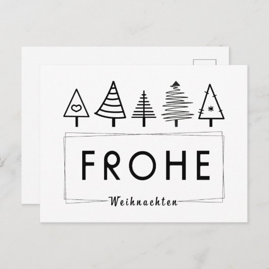 Frohe Weihnachten mit Tannenbaum schlicht Briefkaart (Voorkant / Achterkant)