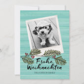 Frohe Weihnachten Mod Waterverf 1 Foto Feestdagenkaart (Voorkant)