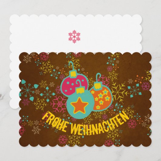 Frohe Weihnachten Ornamenten Feestdagen Kaart (Voorkant / Achterkant)