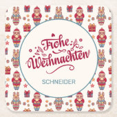Frohe Weihnachten Personalized Kartonnen Onderzetters (Voorkant)