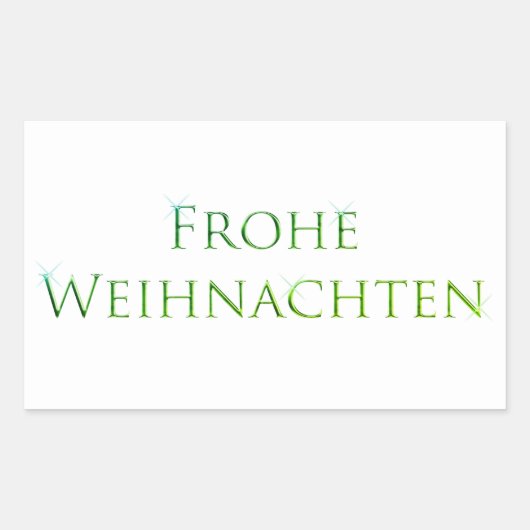 FROHE WEIHNACHTEN RECHTHOEK KERST Sticker (Voorkant)
