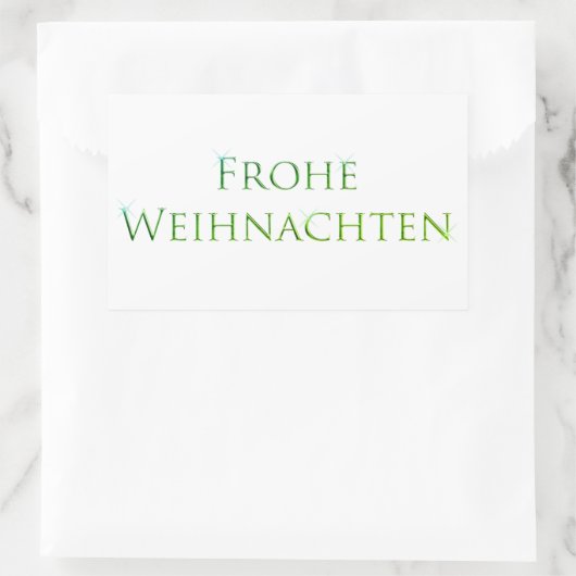 FROHE WEIHNACHTEN RECTANGLE Kerst sticker (Tas)
