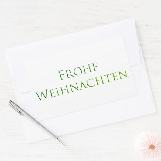 FROHE WEIHNACHTEN RECTANGLE Kerst sticker (Envelop)