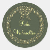 Frohe Weihnachten Ronde Sticker (Voorkant)