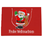 Frohe Weihnachten Santa German Merry Kerstry Groot Cadeauzakje (Voorkant)