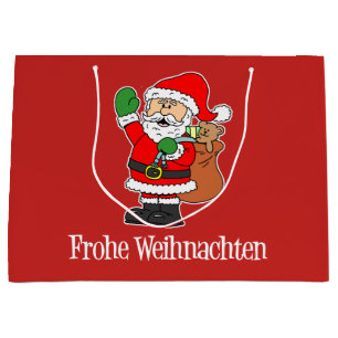 Frohe Weihnachten Santa German Merry Kerstry Groot Cadeauzakje