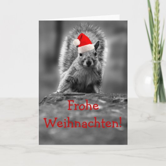 Frohe Weihnachten Santa Squirrel Feestdagen Kaart (Voorkant)