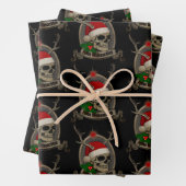 Frohe Weihnachten Totenschädel Stern Banner Mütze Inpakpapier Vel (In situ)