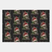 Frohe Weihnachten Totenschädel Stern Banner Mütze Inpakpapier Vel (Voorkant)