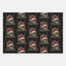 Frohe Weihnachten Totenschädel Stern Banner Mütze Inpakpapier Vel