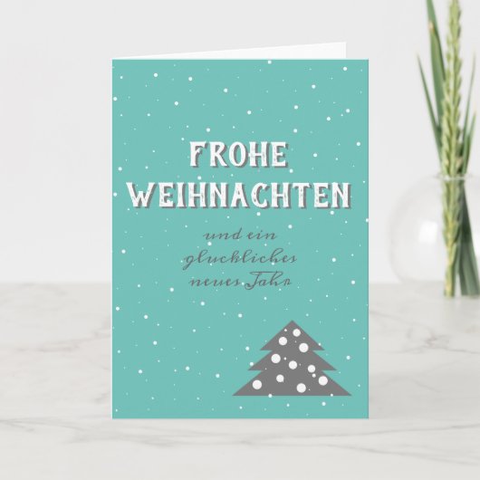 Frohe Weihnachten Typography kerstboom Kaart (Voorkant)