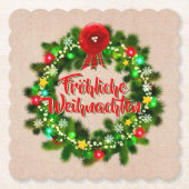 Frohe Weihnachten Untersetzer Kerstmis Kartonnen Onderzetters (Voorkant)