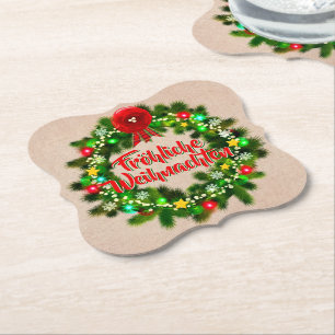 Frohe Weihnachten Untersetzer Kerstmis Kartonnen Onderzetters