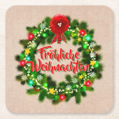 Frohe Weihnachten Untersetzer Kerstmis Kartonnen Onderzetters (Voorkant)