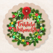 Frohe Weihnachten Untersetzer Kerstmis Kartonnen Onderzetters (Voorkant)