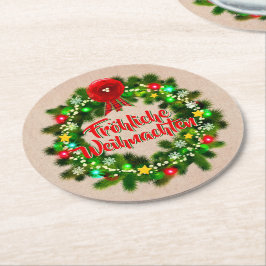 Frohe Weihnachten Untersetzer Kerstmis Ronde Kartonnen Onderzetter