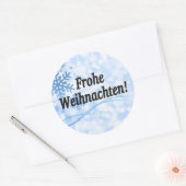 Frohe Weihnachten! Vrolijk kerstfeest in Duitse bf Ronde Sticker (Envelop)