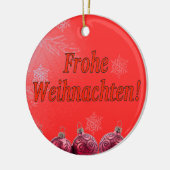 Frohe Weihnachten! Vrolijk kerstfeest in het Duits Keramisch Ornament (Links)
