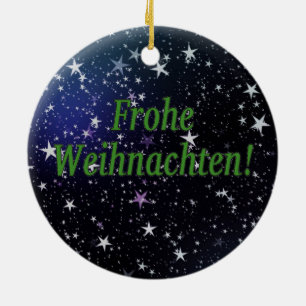 Frohe Weihnachten! Vrolijk kerstfeest in het Duits Keramisch Ornament