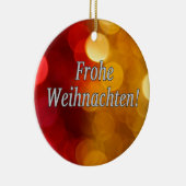 Frohe Weihnachten! Vrolijk kerstfeest in het Duits Keramisch Ornament (Rechts)