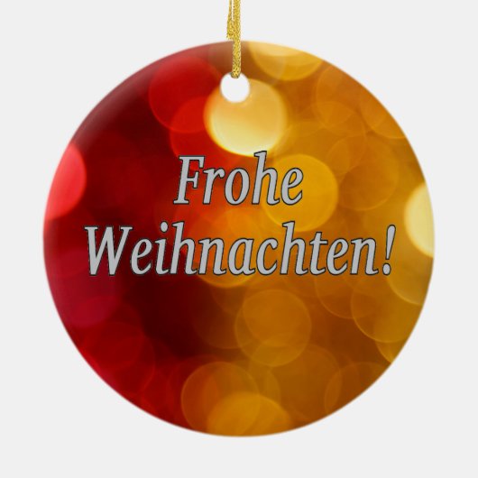 Frohe Weihnachten! Vrolijk kerstfeest in het Duits Keramisch Ornament (Achterkant)