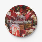 Frohe Weihnachten! Vrolijk kerstfeest in het Duits Papieren Bordje (Voorkant)