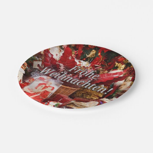 Frohe Weihnachten! Vrolijk kerstfeest in het Duits Papieren Bordje (Gekanteld)