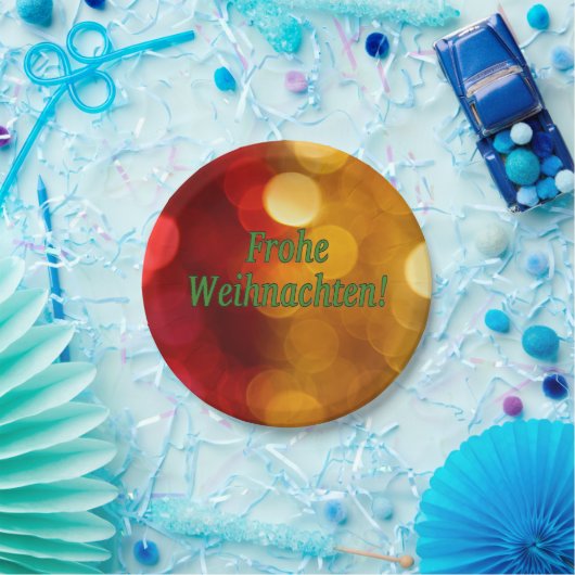 Frohe Weihnachten! Vrolijk kerstfeest in het Duits Papieren Bordje (Feest)