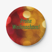 Frohe Weihnachten! Vrolijk kerstfeest in het Duits Papieren Bordje (Voorkant)
