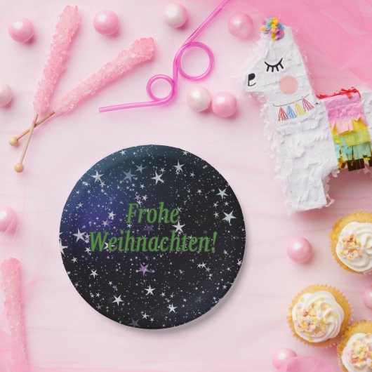 Frohe Weihnachten! Vrolijk kerstfeest in het Duits Papieren Bordje (Feest)