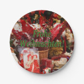 Frohe Weihnachten! Vrolijk kerstfeest in het Duits Papieren Bordje (Voorkant)