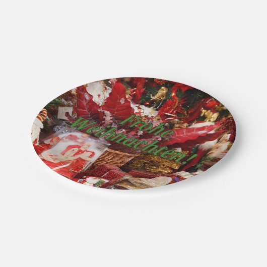 Frohe Weihnachten! Vrolijk kerstfeest in het Duits Papieren Bordje (Gekanteld)