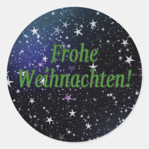 Frohe Weihnachten! Vrolijk kerstfeest in het Duits Ronde Sticker