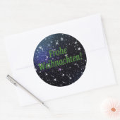Frohe Weihnachten! Vrolijk kerstfeest in het Duits Ronde Sticker (Envelop)
