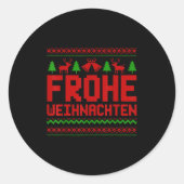 Frohe Weihnachten Vrolijk Kerstfeest in het Duits  Ronde Sticker (Voorkant)