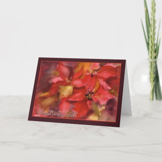 Frohe Weihnachten, Vrolijke Kerstmis in het Duits, Feestdagen Kaart (Voorkant)