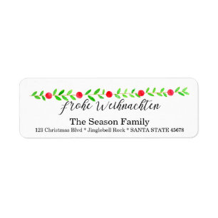 Frohe Weihnachten, waterverf kerstbanner Etiket
