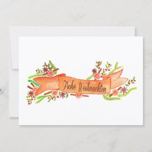 Frohe Weihnachten, waterverf kerstbanner Kaart