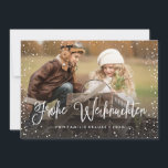 Frohe Weihnachten | Weihnachtskarte Feestdagenkaart<br><div class="desc">Het Ontwerp Foto und Schnee van Weihnachtskarte mit</div>