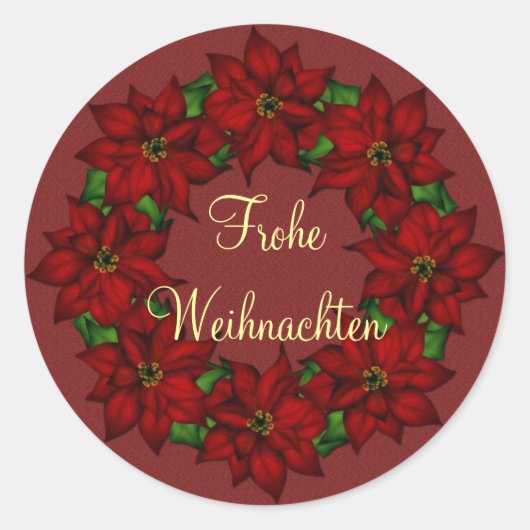 Frohe Weihnachten - Weihnachtsstern Motiv Ronde Sticker (Voorkant)