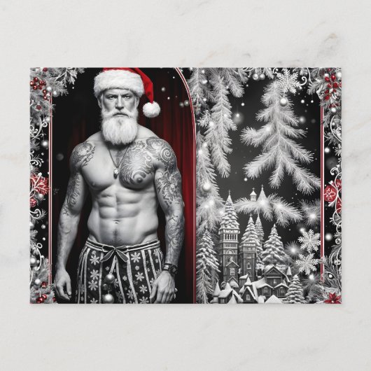 Frohe Weihnachten wünscht der Weihnachtsmann Briefkaart (Voorkant)