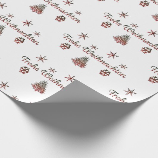 Frohe Weihnachten- x mas German Wrapping Paper Cadeaupapier (Hoek)