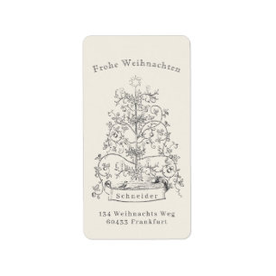 Frohe Weihnacten Duitse Kerst Etiket