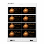 Frohe Weinachten Golden ornament label (Full Sheet)