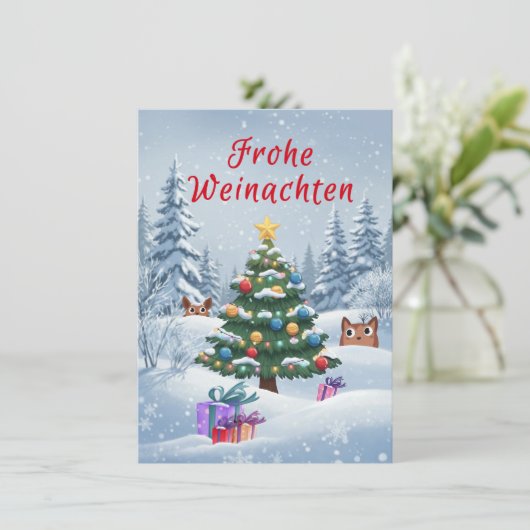 Frohe Weinachten Kaart (Staand voorkant)