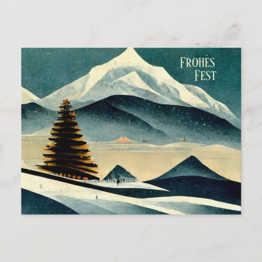 Frohes Fest. Weihnachtskarte mit Art Deco Motiv Briefkaart (Voorkant)