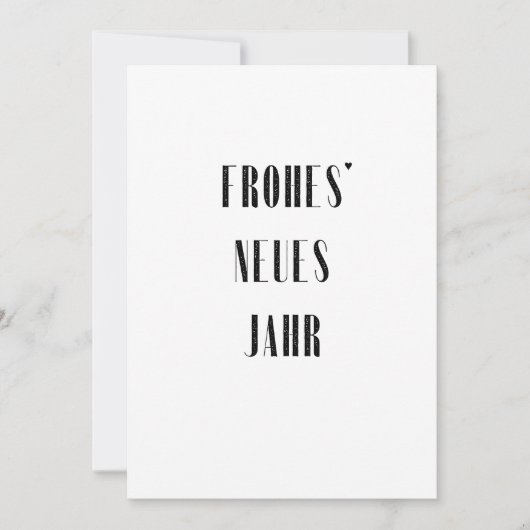 Frohes Neues Jahr - minimalistic typography card Feestdagenkaart (Voorkant)